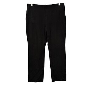 Chicos Pants 1.5P Womens 10P Black Stretchy‎ Cropped Straight Leg Slimming Panel